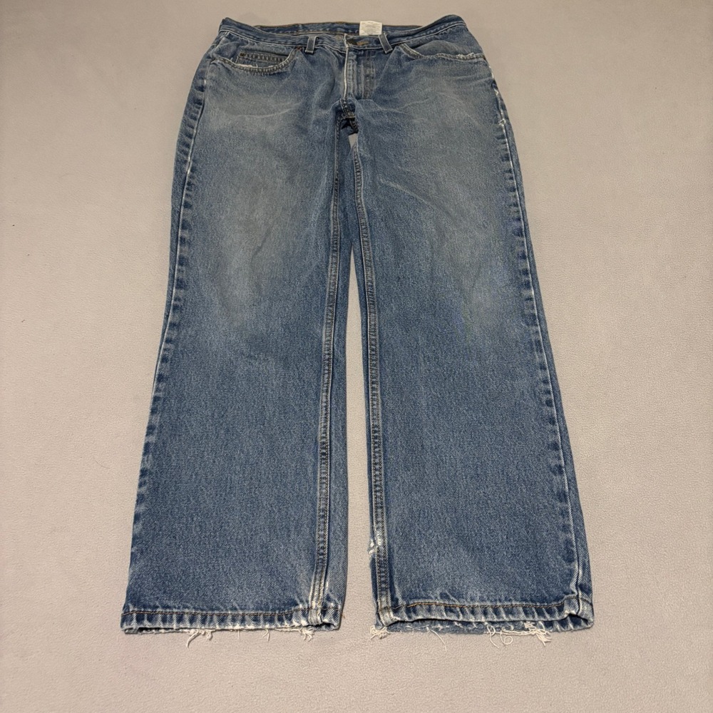 Levis 506 Standard Mens Straight Leg Jeans 34x30 Blue Medium Wash Denim